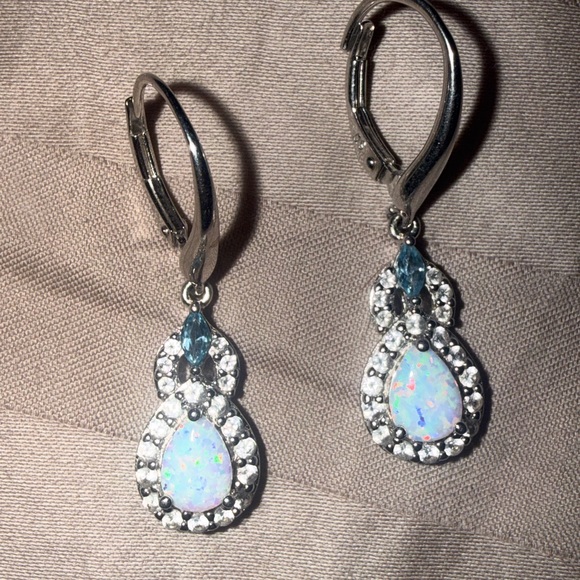 Kays Jewelry - Opal and Topaz Sterling Silver earrings